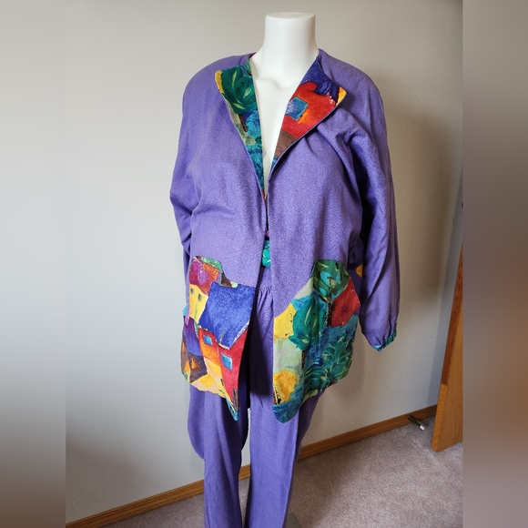 Vintage Reversible silk pants, jacket, top and skirt - Picture 1 of 12